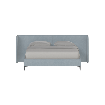 Abbey Upholstered Bed with Structured Headboard and Refined Lines