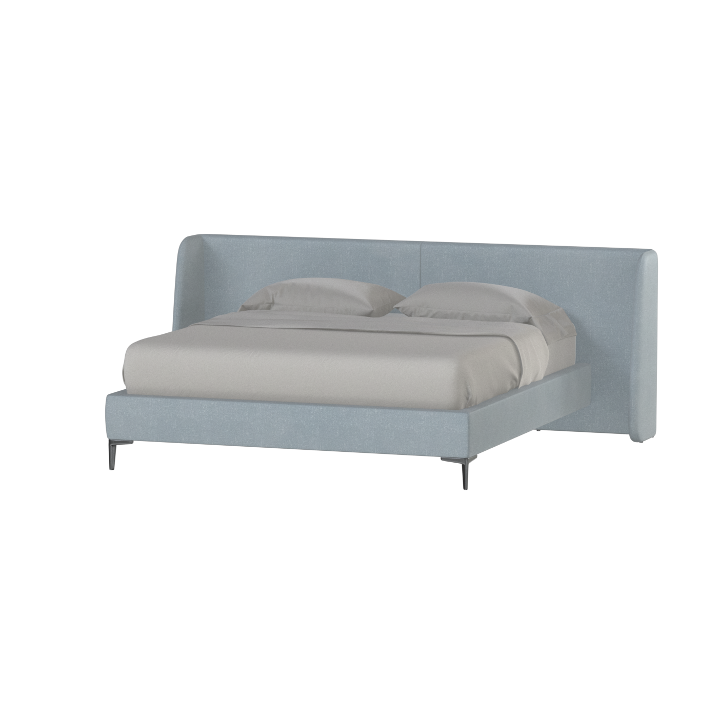 Abbey Upholstered Bed with Structured Headboard and Refined Lines
