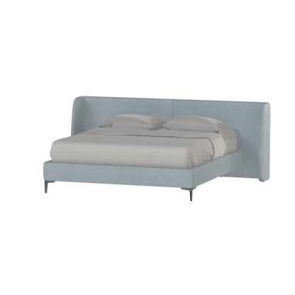 Abbey Upholstered Bed with Structured Headboard and Refined Lines