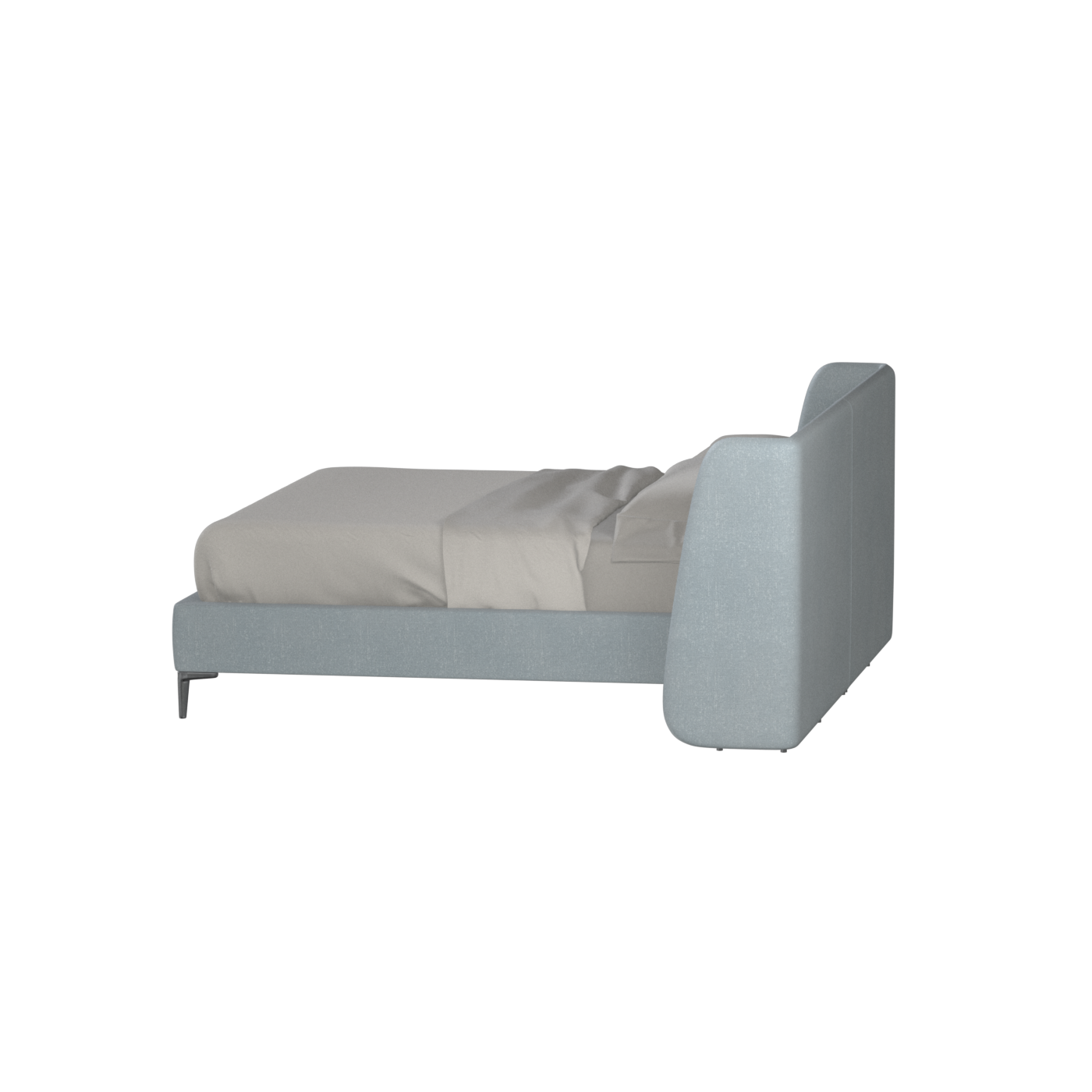 Abbey Upholstered Bed with Structured Headboard and Refined Lines
