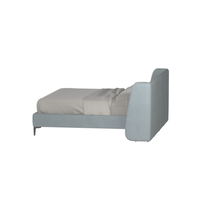 Abbey Upholstered Bed with Structured Headboard and Refined Lines