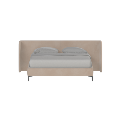 Abbey Upholstered Bed with Structured Headboard and Refined Lines