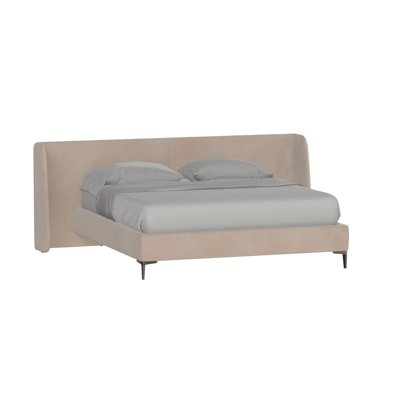 Abbey Upholstered Bed with Structured Headboard and Refined Lines
