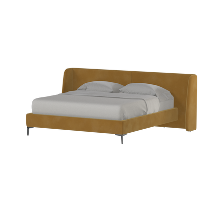 Abbey Upholstered Bed with Structured Headboard and Refined Lines