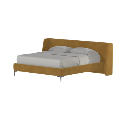 Abbey Upholstered Bed with Structured Headboard and Refined Lines