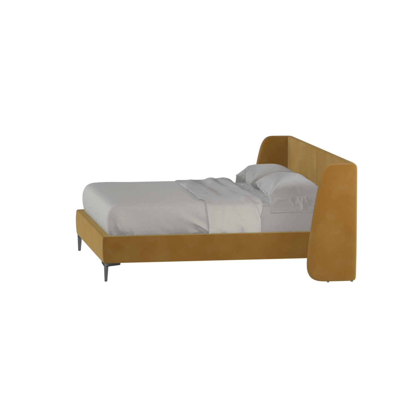 Abbey Upholstered Bed with Structured Headboard and Refined Lines
