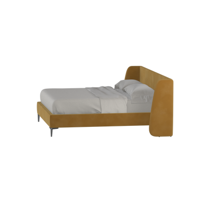 Abbey Upholstered Bed with Structured Headboard and Refined Lines
