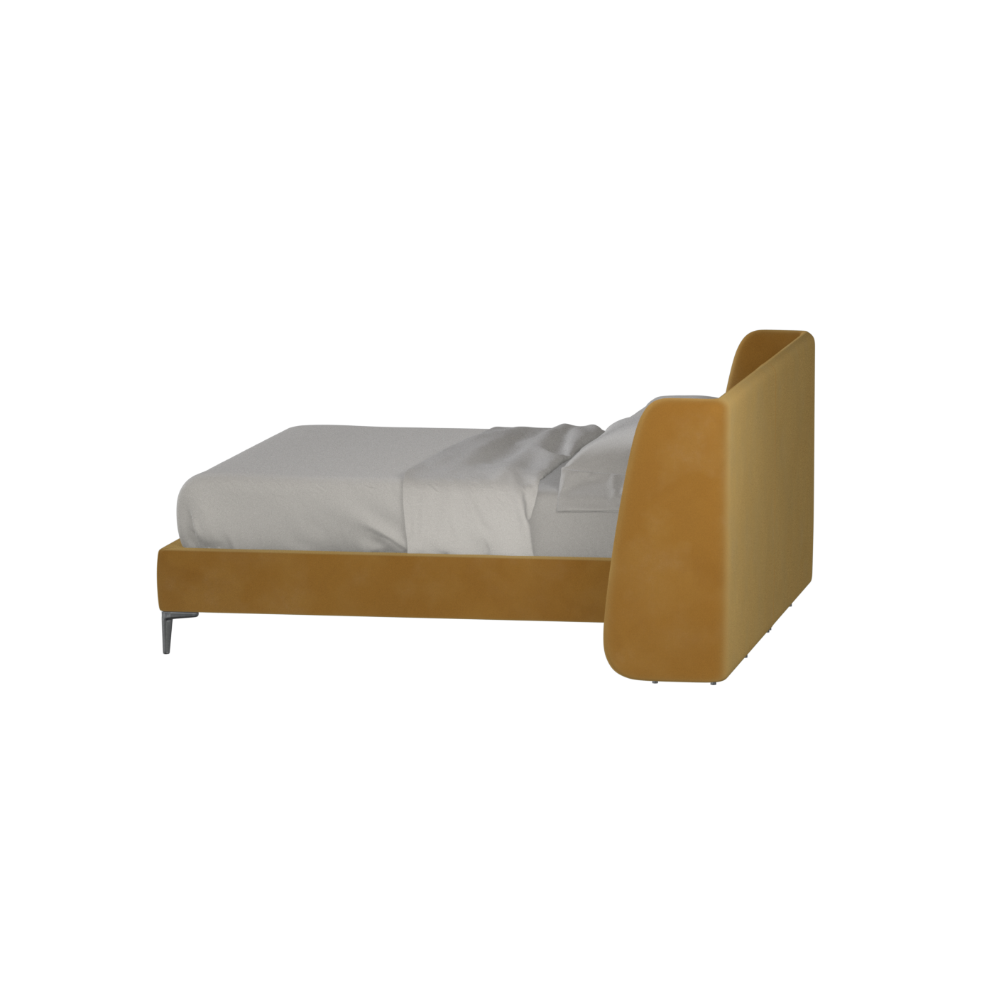 Abbey Upholstered Bed with Structured Headboard and Refined Lines