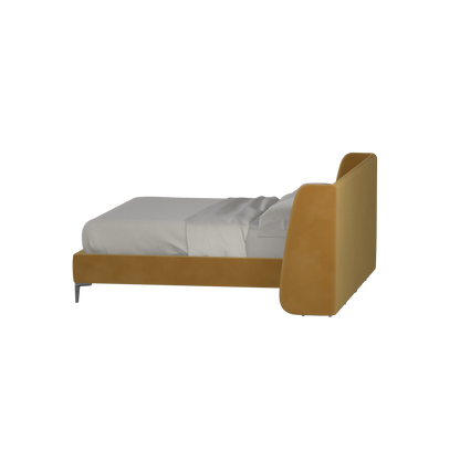 Abbey Upholstered Bed with Structured Headboard and Refined Lines