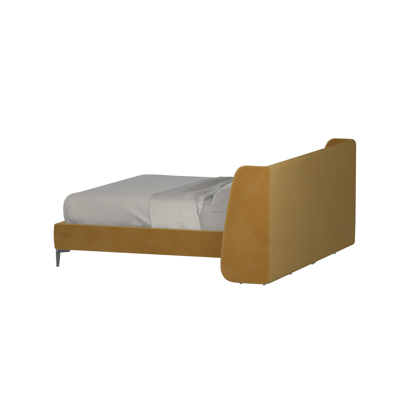 Abbey Upholstered Bed with Structured Headboard and Refined Lines