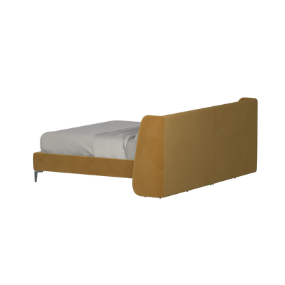 Abbey Upholstered Bed with Structured Headboard and Refined Lines