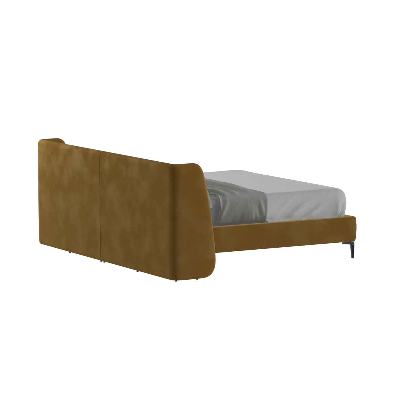 Abbey Upholstered Bed with Structured Headboard and Refined Lines