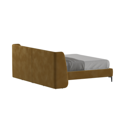 Abbey Upholstered Bed with Structured Headboard and Refined Lines