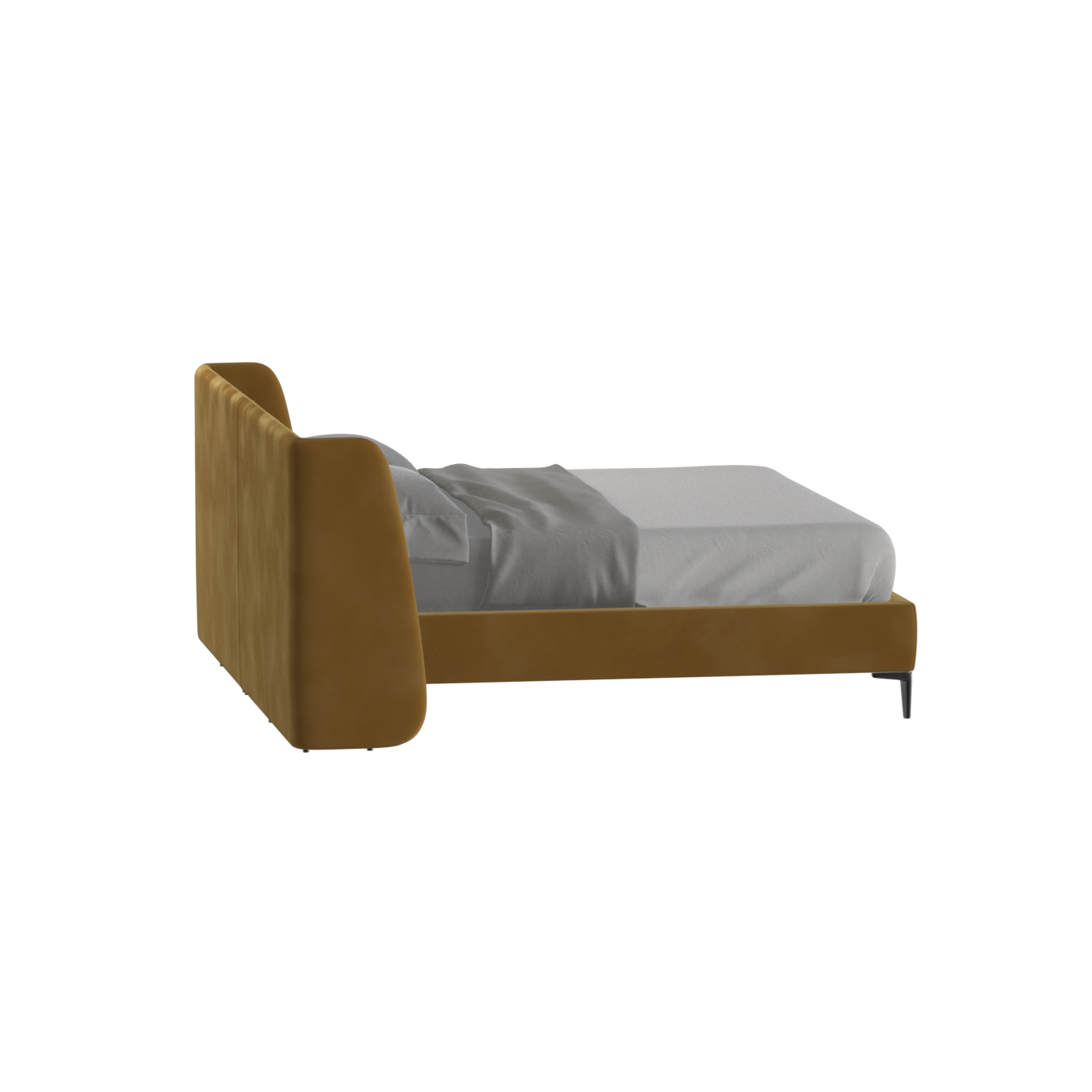 Abbey Upholstered Bed with Structured Headboard and Refined Lines