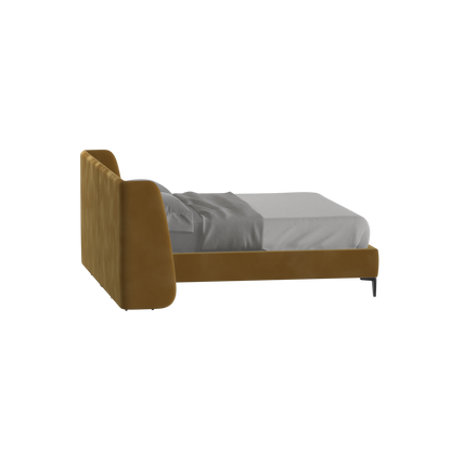 Abbey Upholstered Bed with Structured Headboard and Refined Lines