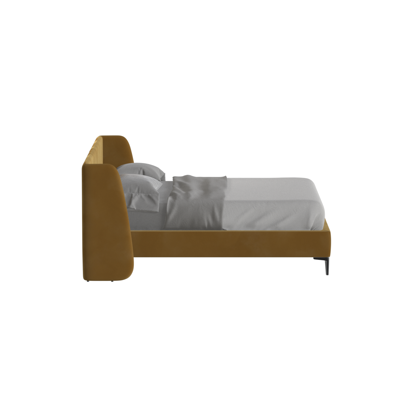 Abbey Upholstered Bed with Structured Headboard and Refined Lines