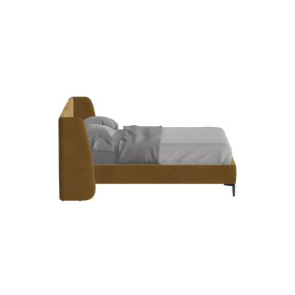 Abbey Upholstered Bed with Structured Headboard and Refined Lines