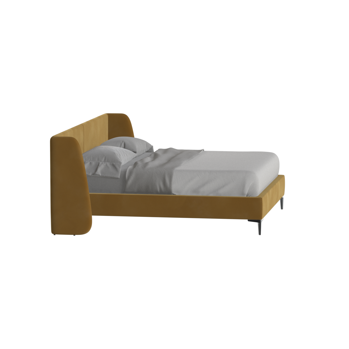 Abbey Upholstered Bed with Structured Headboard and Refined Lines