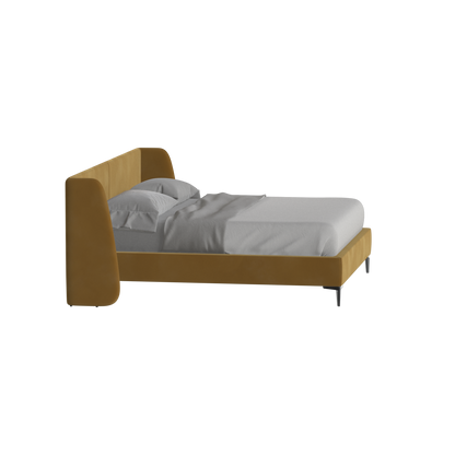 Abbey Upholstered Bed with Structured Headboard and Refined Lines