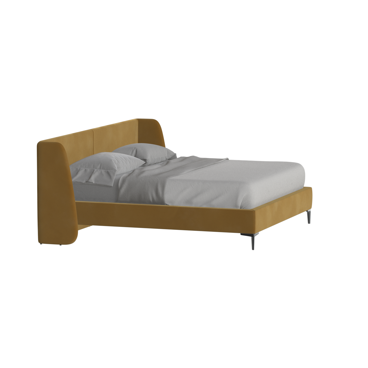 Abbey Upholstered Bed with Structured Headboard and Refined Lines