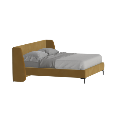 Abbey Upholstered Bed with Structured Headboard and Refined Lines