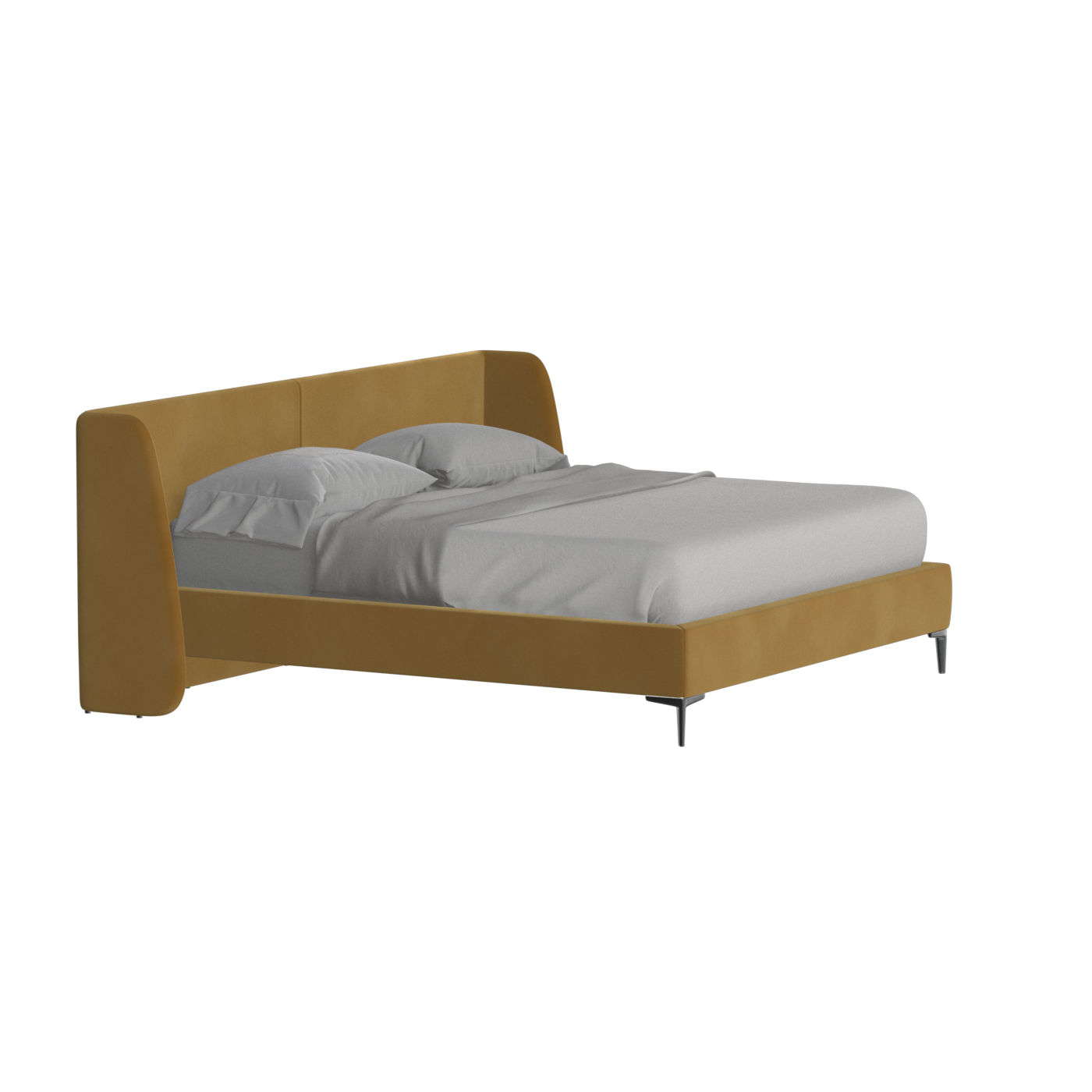Abbey Upholstered Bed with Structured Headboard and Refined Lines