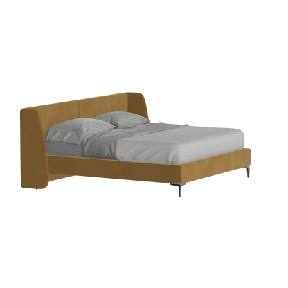 Abbey Upholstered Bed with Structured Headboard and Refined Lines