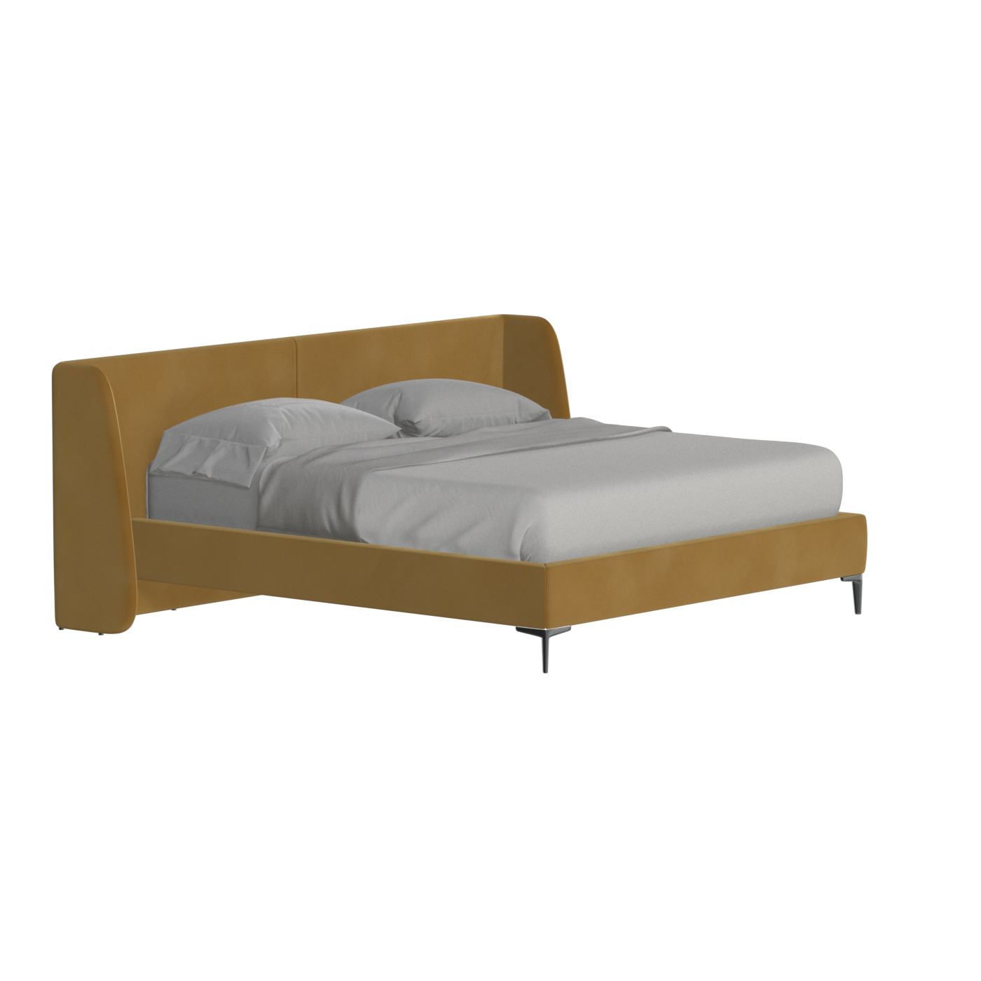 Abbey Upholstered Bed with Structured Headboard and Refined Lines