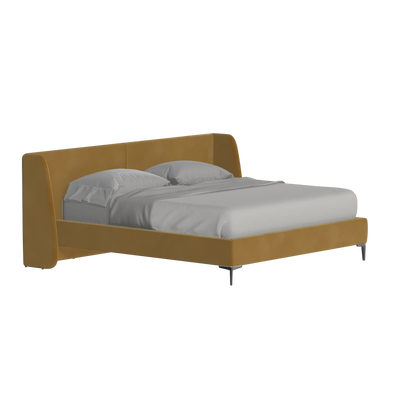 Abbey Upholstered Bed with Structured Headboard and Refined Lines