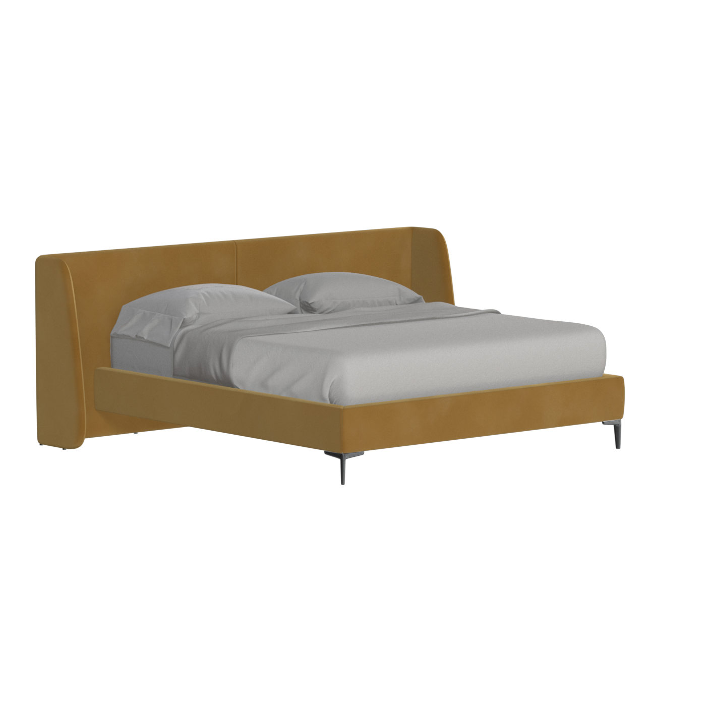 Abbey Upholstered Bed with Structured Headboard and Refined Lines
