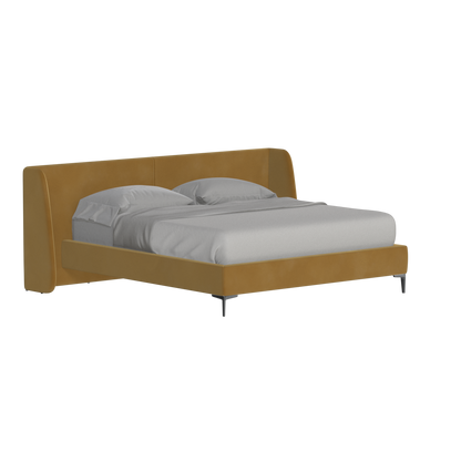 Abbey Upholstered Bed with Structured Headboard and Refined Lines