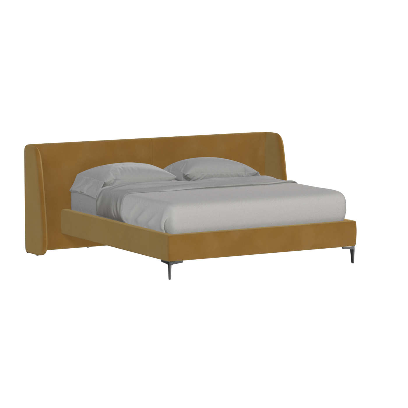 Abbey Upholstered Bed with Structured Headboard and Refined Lines