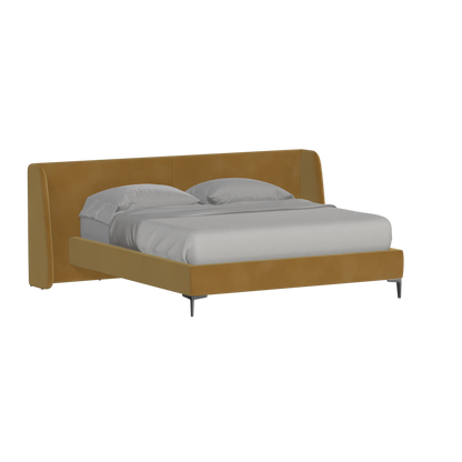 Abbey Upholstered Bed with Structured Headboard and Refined Lines