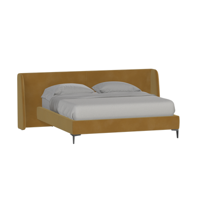 Abbey Upholstered Bed with Structured Headboard and Refined Lines