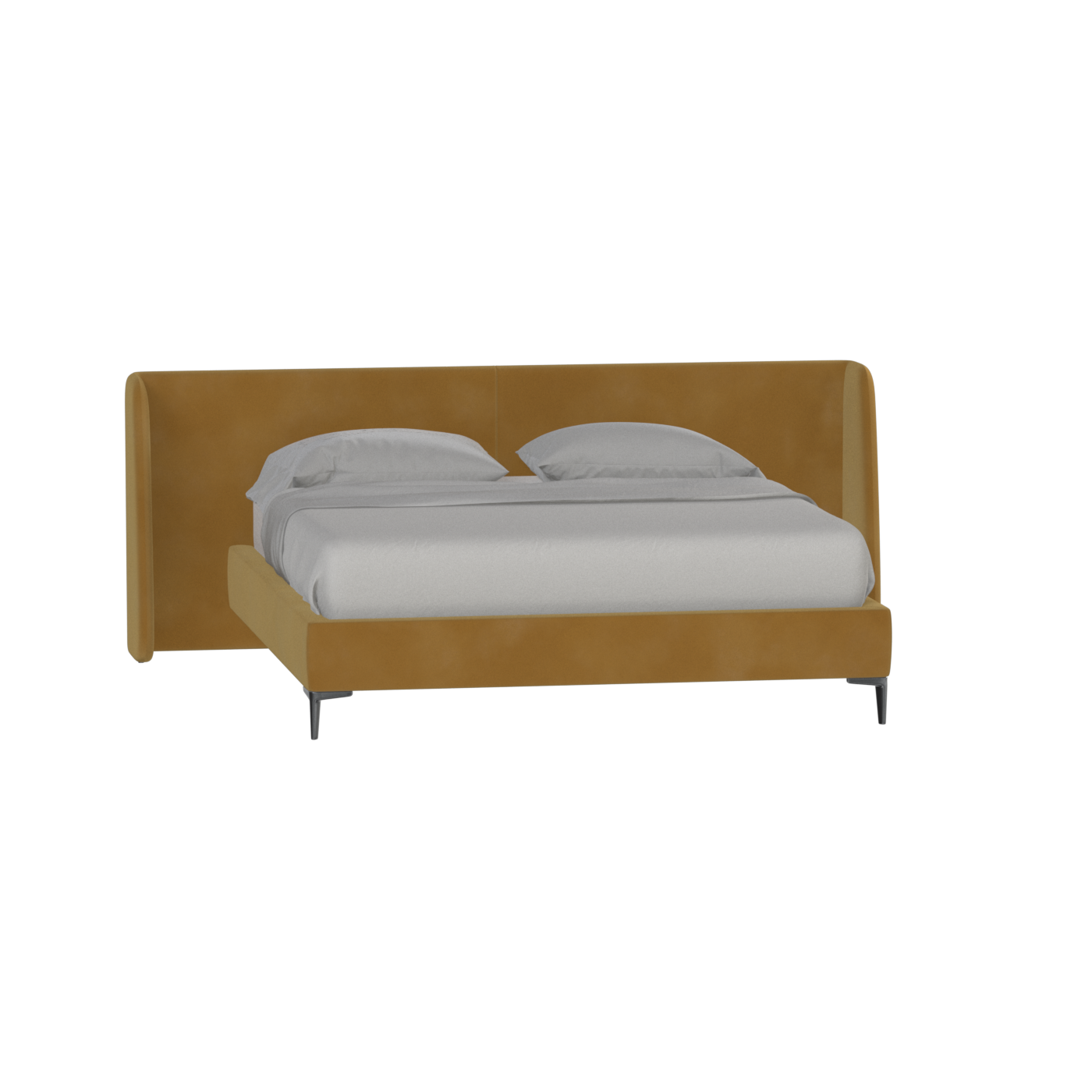 Abbey Upholstered Bed with Structured Headboard and Refined Lines
