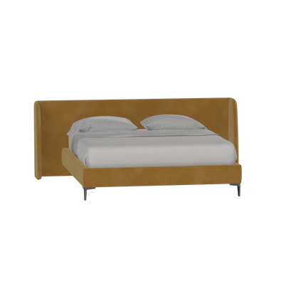 Abbey Upholstered Bed with Structured Headboard and Refined Lines