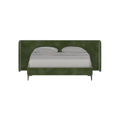 Abbey Upholstered Bed with Structured Headboard and Refined Lines