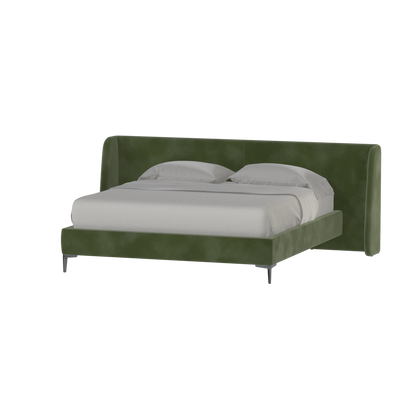 Abbey Upholstered Bed with Structured Headboard and Refined Lines