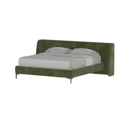 Abbey Upholstered Bed with Structured Headboard and Refined Lines