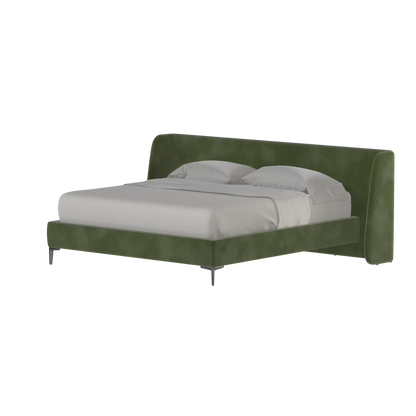 Abbey Upholstered Bed with Structured Headboard and Refined Lines