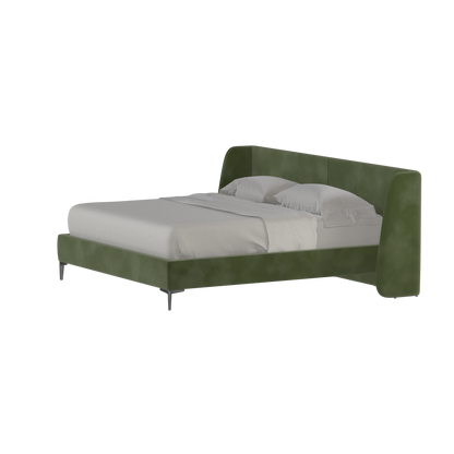 Abbey Upholstered Bed with Structured Headboard and Refined Lines