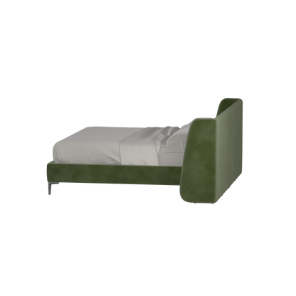 Abbey Upholstered Bed with Structured Headboard and Refined Lines