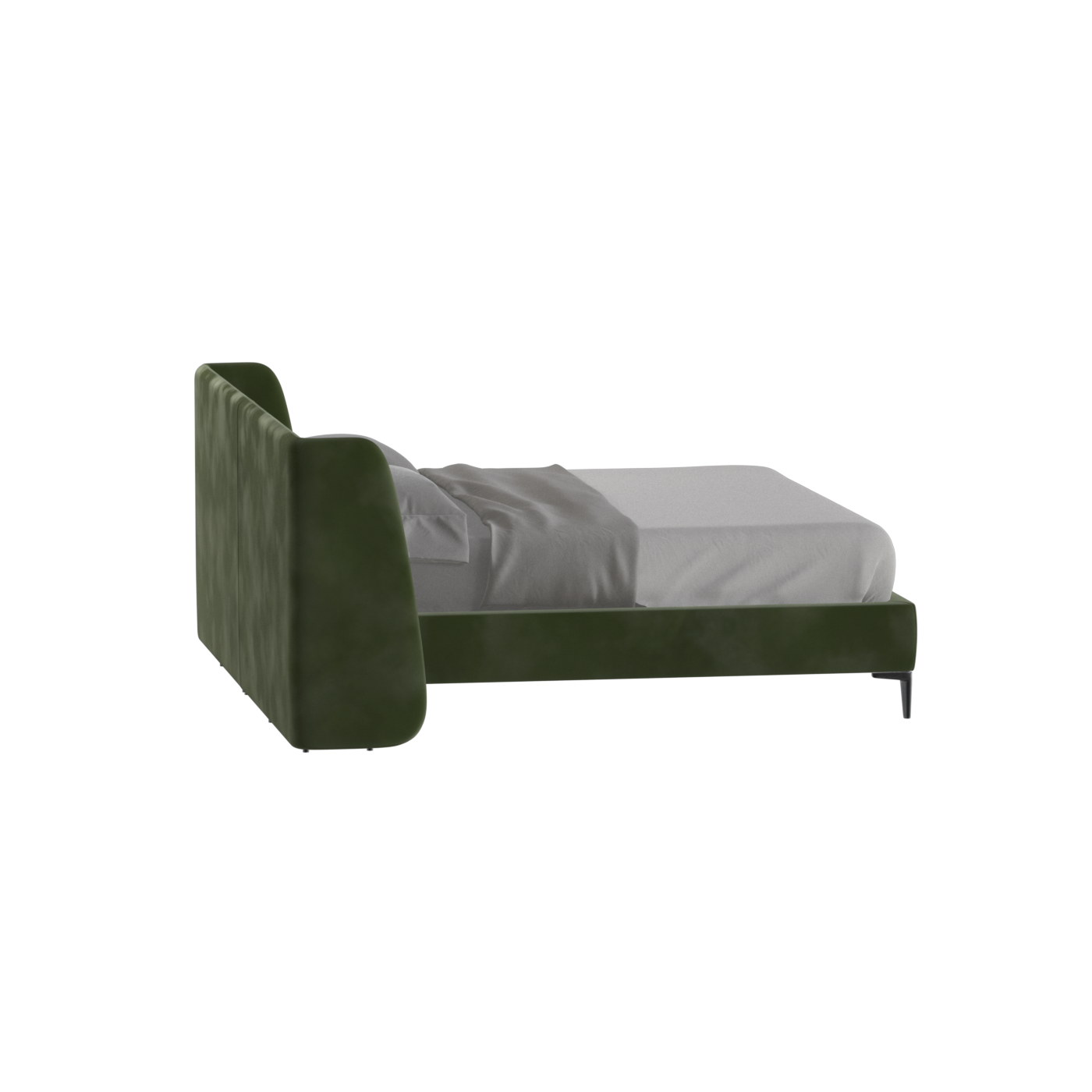 Abbey Upholstered Bed with Structured Headboard and Refined Lines