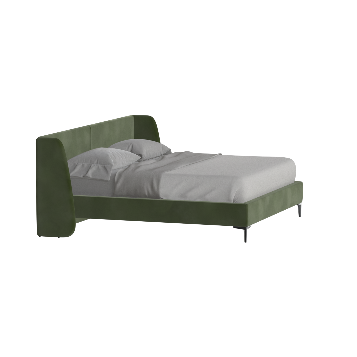 Abbey Upholstered Bed with Structured Headboard and Refined Lines