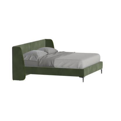 Abbey Upholstered Bed with Structured Headboard and Refined Lines