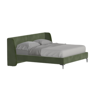 Abbey Upholstered Bed with Structured Headboard and Refined Lines
