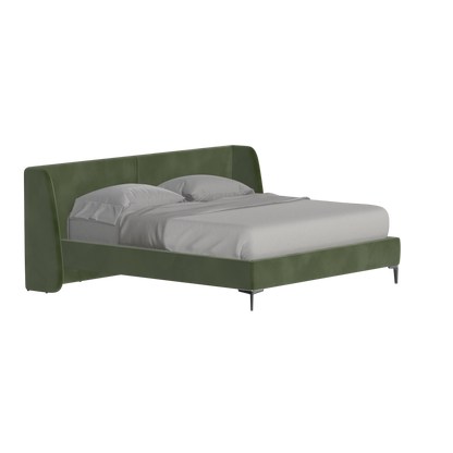 Abbey Upholstered Bed with Structured Headboard and Refined Lines
