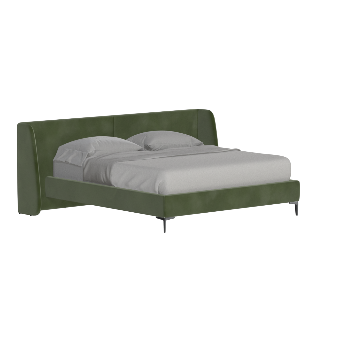 Abbey Upholstered Bed with Structured Headboard and Refined Lines