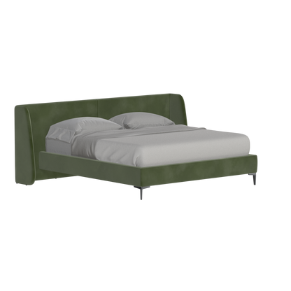 Abbey Upholstered Bed with Structured Headboard and Refined Lines