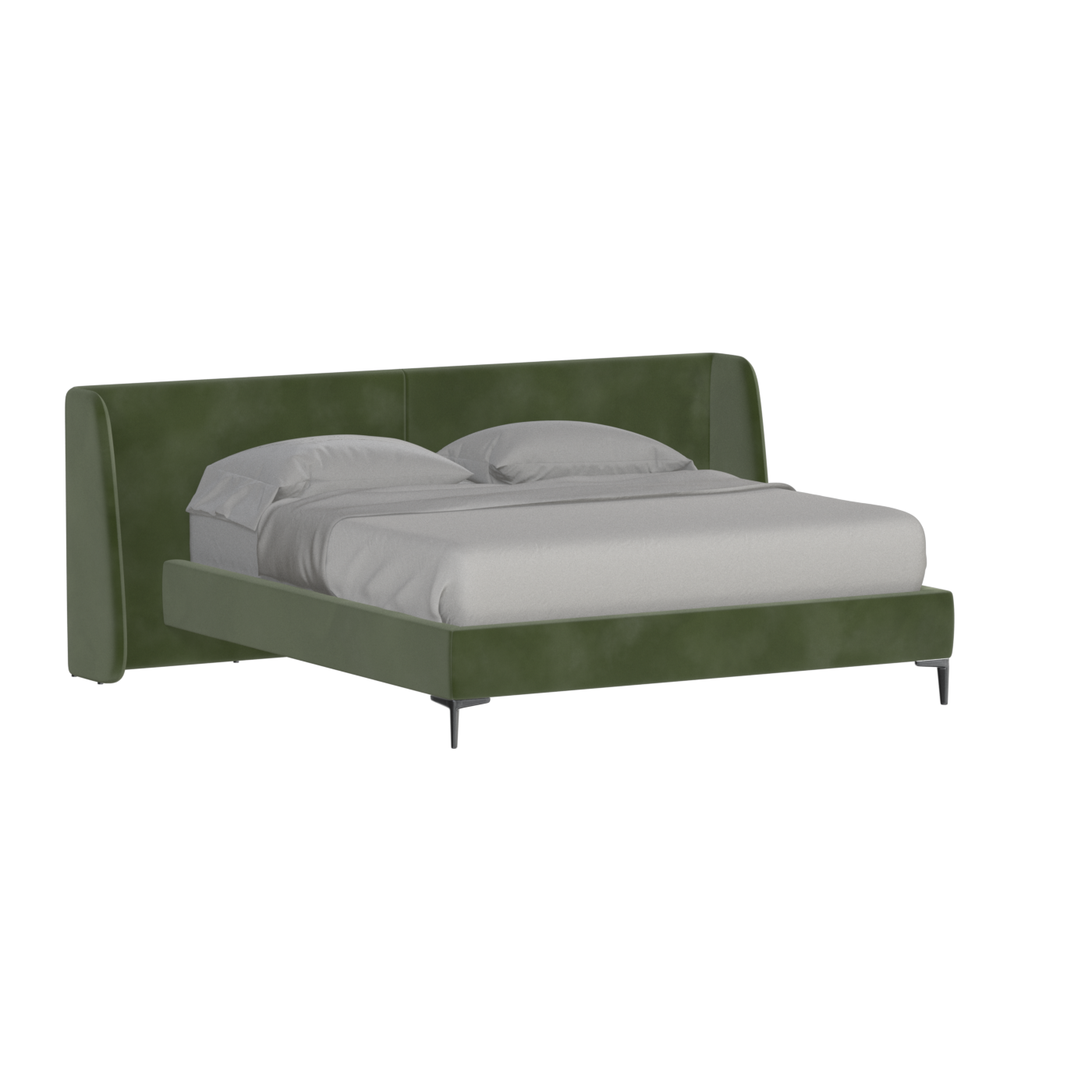 Abbey Upholstered Bed with Structured Headboard and Refined Lines